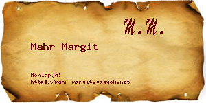 Mahr Margit névjegykártya
